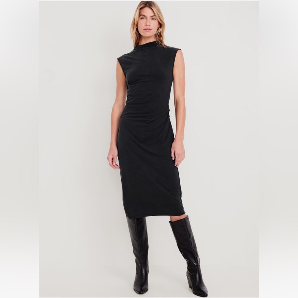 NWT mock neck ruched dress